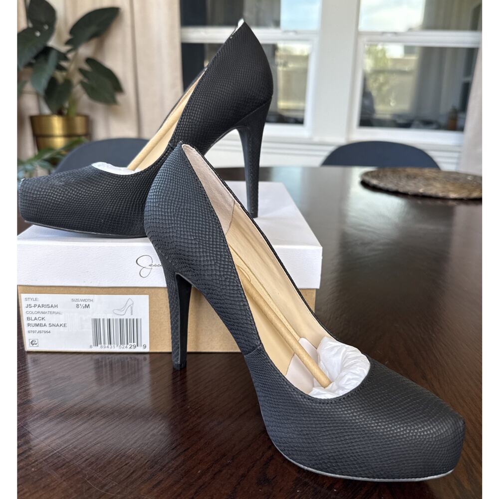 Jessica Simpson Women's Parisah Pump, Black Snake, 8.5 Wedding Party Luxury